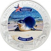 Cook Islands 5 Dollars (American State Animal. Hawaii. Monk seal) AMERICAN STATE ANIMAL HAWAII MONK SEAL coin reverse