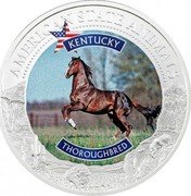 Cook Islands 5 Dollars (American State Animal. Kentucky. Thoroughbred) AMERICAN STATE ANIMAL KENTUCKY THOROUGHBRED coin reverse