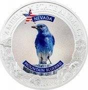 Cook Islands 5 Dollars (American State Animal - Nevada. Mountain Bluebird) AMERICAN STATE ANIMAL MOUNTAIN BLUEBIRD NEVADA coin reverse