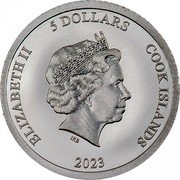 Cook Islands 5 Dollars Elizabeth II Sparta 2023  Proof ELIZABETH II 5 DOLLARS COOK ISLANDS IRB 2023 coin obverse Cook Islands 5 Dollars Elizabeth II Sparta 2023  Proof ELIZABETH II 5 DOLLARS COOK ISLANDS IRB 2023 coin obverse