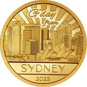 Cook Islands 5 Dollars Elizabeth II Sydney 2023 Proof G'DAY FROM SYDNEY 2023 coin reverse Cook Islands 5 Dollars Elizabeth II Sydney 2023 Proof G'DAY FROM SYDNEY 2023 coin reverse