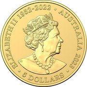 Australia 5 Dollars Mini Money. Emu 2023 ELIZABETH II 1952-2022 AUSTRALIA 2023 5 DOLLARS JC coin obverse