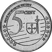 Russia 5 Euro Cent Caucasia Chechnya Fantasy Pattern 2005 X# Pn3 5 CENT PROVE PROVA PROBE TEST ESSAI coin reverse