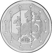 Portugal 5 Euro (Fantasy Pattern) X# Pn9 5 coin reverse