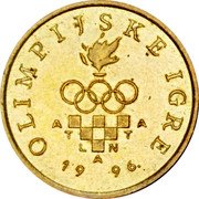 Croatia 5 Lipa Olympic Games in Atlanta 1996 KM# 37 OLIMPIJSKE IGRE A T L A N T A 19 96. coin reverse Croatia 5 Lipa Olympic Games in Atlanta 1996 KM# 37 OLIMPIJSKE IGRE A T L A N T A 19 96. coin reverse