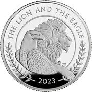UK 5 Pounds The British Lion and The American Eagle 2023 2023 THE LION AND THE EAGLE JM coin reverse UK 5 Pounds The British Lion and The American Eagle 2023 2023 THE LION AND THE EAGLE JM coin reverse