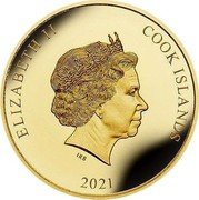 Cook Islands 50 Dollars Elizabeth II Shinkansen E4 Series 2021  Proof ELIZABETH II COOK ISLANDS IRB 2021 coin obverse