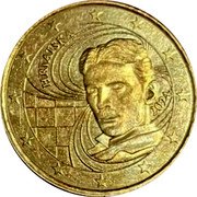 Croatia 50 Euro Cent Circulation Coin. Nikola Tesla 2024 BU KM# 140 HRVATSKA 2023. coin obverse Croatia 50 Euro Cent Circulation Coin. Nikola Tesla 2024 BU KM# 140 HRVATSKA 2023. coin obverse