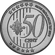 Russia 50 Euro Cent (Fantasy Pattern) X# Pn6 50 CENT PROVE PROVA PROBE TEST ESSAI coin reverse