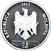 Moldova 50 Lei Anniversary of the National Currency 2023  Proof REPUBLICA 2023 MOLDOVA 50 AG 999 LEI 31,1 G coin obverse Moldova 50 Lei Anniversary of the National Currency 2023  Proof REPUBLICA 2023 MOLDOVA 50 AG 999 LEI 31,1 G coin obverse