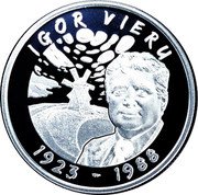 Moldova 50 Lei Igor Vieru. 100 Years Since Birth 2023  Proof IGOR VIERU 1923-1988 coin reverse Moldova 50 Lei Igor Vieru. 100 Years Since Birth 2023  Proof IGOR VIERU 1923-1988 coin reverse