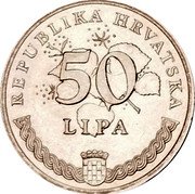 Croatia 50 Lipa European Football Championship in England 1996 KM# 39 REPUBLIKA HRVATSKA 50 LIPA coin obverse Croatia 50 Lipa European Football Championship in England 1996 KM# 39 REPUBLIKA HRVATSKA 50 LIPA coin obverse