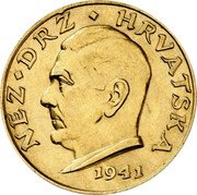 Croatia 500 Kuna Ante Pavelic 1941 KM# A3 NEZ DRŽ HRVATSKA 1941 coin obverse