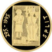 Croatia 500 Kuna 1700th Anniversary of City of Split 1995 Proof KM# 52 295.-1995. SPLIT coin reverse Croatia 500 Kuna 1700th Anniversary of City of Split 1995 Proof KM# 52 295.-1995. SPLIT coin reverse