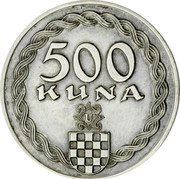 Croatia 500 Kuna (Pattern) KM# Pn35 500 KUNA coin reverse Croatia 500 Kuna (Pattern) KM# Pn35 500 KUNA coin reverse
