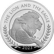 UK 500 Pounds (The British Lion and The American Eagle) 2023 THE LION AND THE EAGLE JM coin reverse