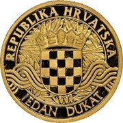 Croatia Dukat Liberation of Knin 1995 KM# 62 REPUBLIKA HRVATSKA JEDAN DUKAT coin obverse