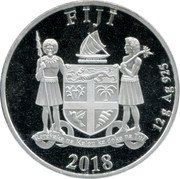 Fiji Half Dollar (History of Seafaring. Kruzenshtern) FIJI REREVAKA NA KALOU KA DOKA NA TUI 2018 12 G AG 925 coin obverse