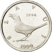 Croatia Kuna 5th Anniversary of Kuna Currency 1999 KM# 9.2 SLAVUJ 1994. KK 1999. coin reverse Croatia Kuna 5th Anniversary of Kuna Currency 1999 KM# 9.2 SLAVUJ 1994. KK 1999. coin reverse