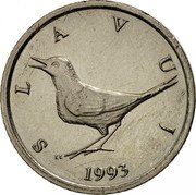 Croatia Kuna Circulation Coin. Nightingale 1993 KM# 9.1 S L A V U J KK 2019. coin reverse Croatia Kuna Circulation Coin. Nightingale 1993 KM# 9.1 S L A V U J KK 2019. coin reverse