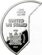 Fiji One Dollar Captain America: Civil War. Part 1 2016 ONE OUNCE AG 999 FIJI ONE DOLLAR 2016 UNITED WE STAND coin obverse Fiji One Dollar Captain America: Civil War. Part 1 2016 ONE OUNCE AG 999 FIJI ONE DOLLAR 2016 UNITED WE STAND coin obverse