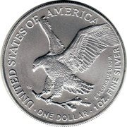 USA One Dollar (Liberty. Eagle. Gilded) UNITED STATES OF AMERICA ESD MG E PLURIBUS UNUM ONE DOLLAR 1 OZ. FINE SILVER coin obverse USA One Dollar (Liberty. Eagle. Gilded) UNITED STATES OF AMERICA ESD MG E PLURIBUS UNUM ONE DOLLAR 1 OZ. FINE SILVER coin obverse