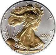 USA One Dollar (Liberty. Eagle. Gilded) L I B E R T Y IN GOD WE TRUST AAW 2023 coin reverse USA One Dollar (Liberty. Eagle. Gilded) L I B E R T Y IN GOD WE TRUST AAW 2023 coin reverse