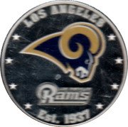 Fiji One Dollar (NFL. Los Angeles Rams) LOS ANGELES RAMS EST. 1937 coin reverse Fiji One Dollar (NFL. Los Angeles Rams) LOS ANGELES RAMS EST. 1937 coin reverse