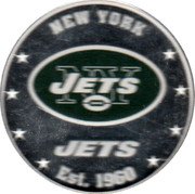 Fiji One Dollar (NFL. New York Jets) NEW YORK JETS EST. 1960 coin reverse Fiji One Dollar (NFL. New York Jets) NEW YORK JETS EST. 1960 coin reverse