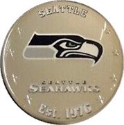 Fiji One Dollar (NFL. Seattle Seahawks) SEATTLE SEATTLE SEAHAWKS EST. 1976 coin reverse Fiji One Dollar (NFL. Seattle Seahawks) SEATTLE SEATTLE SEAHAWKS EST. 1976 coin reverse