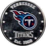 Fiji One Dollar (NFL. Tennessee Titans) TENNESSEE TITANS EST. 1960 coin reverse Fiji One Dollar (NFL. Tennessee Titans) TENNESSEE TITANS EST. 1960 coin reverse