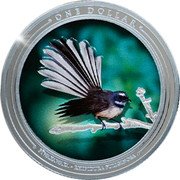 New Zealand One Dollar Piwakawaka 2023 PIWAKAWAKA REPIDURA FULIGINOSA ONE DOLLAR coin reverse New Zealand One Dollar Piwakawaka 2023 PIWAKAWAKA REPIDURA FULIGINOSA ONE DOLLAR coin reverse