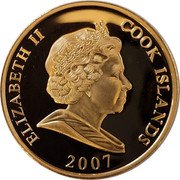 Cook Islands One Dollar Queen Elizabeth I 2007 ELIZABETH II COOK ISLANDS 2007 coin obverse Cook Islands One Dollar Queen Elizabeth I 2007 ELIZABETH II COOK ISLANDS 2007 coin obverse