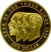 Cook Islands One Dollar (Year of the 3 Kings - 1936) YEAR OF THE THREE KINGS 1936 ONE DOLLAR coin reverse Cook Islands One Dollar (Year of the 3 Kings - 1936) YEAR OF THE THREE KINGS 1936 ONE DOLLAR coin reverse