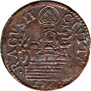 Croatia Soldo Ragusa Coinage 1762 KM# 6 RAGVSII CIVITAS 1762 coin obverse Croatia Soldo Ragusa Coinage 1762 KM# 6 RAGVSII CIVITAS 1762 coin obverse