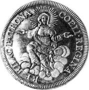 Croatia Tallero Novi Vizlin 1751 KM# 19 RP RHAC PATRONA COELI REGINA coin reverse Croatia Tallero Novi Vizlin 1751 KM# 19 RP RHAC PATRONA COELI REGINA coin reverse