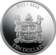 Fiji Ten Dollars (Hawksbill Taku Turtle) FIJI 2013 TEN DOLLARS coin obverse Fiji Ten Dollars (Hawksbill Taku Turtle) FIJI 2013 TEN DOLLARS coin obverse