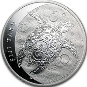 Fiji Ten Dollars (Hawksbill Taku Turtle) FIJI TAKU FINE SILVER .999 5OZ coin reverse Fiji Ten Dollars (Hawksbill Taku Turtle) FIJI TAKU FINE SILVER .999 5OZ coin reverse