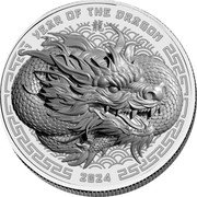 Fiji Two Dollars Year of the Dragon 2023 YEAR OF THE DRAGON 2024 coin reverse Fiji Two Dollars Year of the Dragon 2023 YEAR OF THE DRAGON 2024 coin reverse
