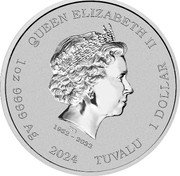 Tuvalu 1 Dollar 60th Anniversary of Pink Panther 2024 BU in coincard QUEEN ELIZABETH II IRB 1952 - 2022 1OZ 9999 AG 2024 TUVALU 1 DOLLAR coin obverse Tuvalu 1 Dollar 60th Anniversary of Pink Panther 2024 BU in coincard QUEEN ELIZABETH II IRB 1952 - 2022 1OZ 9999 AG 2024 TUVALU 1 DOLLAR coin obverse