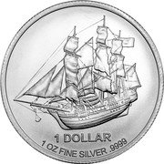 Cook Islands 1 Dollar (Bounty. Elizabeth II) 1 DOLLAR 1 OZ FINE SILVER .9999 coin reverse Cook Islands 1 Dollar (Bounty. Elizabeth II) 1 DOLLAR 1 OZ FINE SILVER .9999 coin reverse