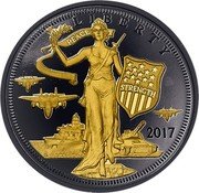 Cook Islands 1 Dollar (Elizabeth II Peace through Strength) LIBERTY PEACE STRENGTH 2017 coin reverse Cook Islands 1 Dollar (Elizabeth II Peace through Strength) LIBERTY PEACE STRENGTH 2017 coin reverse