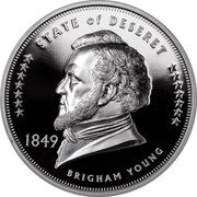 Cook Islands 1 Dollar Elizabeth II State of Deseret 2020  Proof STATE OF DESERET 1849 JI BRIGHAM YOUNG coin reverse Cook Islands 1 Dollar Elizabeth II State of Deseret 2020  Proof STATE OF DESERET 1849 JI BRIGHAM YOUNG coin reverse