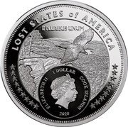 Cook Islands 1 Dollar Elizabeth II State of Franklin 2020  Proof LOST STATES OF AMERICA E PLURIBUS UNUM ELIZABETH II 1 DOLLAR COOK ISLANDS IRB 2020 coin obverse Cook Islands 1 Dollar Elizabeth II State of Franklin 2020  Proof LOST STATES OF AMERICA E PLURIBUS UNUM ELIZABETH II 1 DOLLAR COOK ISLANDS IRB 2020 coin obverse