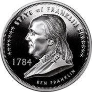 Cook Islands 1 Dollar Elizabeth II State of Franklin 2020  Proof STATE OF FRANKLIN 1784 JI BEN FRANKLIN coin reverse Cook Islands 1 Dollar Elizabeth II State of Franklin 2020  Proof STATE OF FRANKLIN 1784 JI BEN FRANKLIN coin reverse