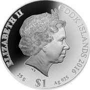 Cook Islands 1 Dollar First Fleet to Federation - John MacArthur 2016 IRB ELIZABETH II COOK ISLANDS 2016 25 G $1 AG 925 coin obverse