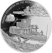 Cook Islands 1 Dollar First Fleet to Federation - Paddle Steamers on the Murray 2016 PADDLE STEAMERS ON THE MURRAY coin reverse