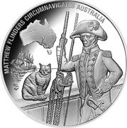 Cook Islands 1 Dollar Matthew Flinders Circumnavigates Australia 2016 MATTHEW FLINDERS CIRCUMNAVIGATES AUSTRALIA coin reverse
