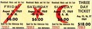 Cook Islands 1 Dollar Woodstock 1969 Ticket 2019 WOODSTOCK MUSIC AND ART FAIR FRIDAY AUGUST 15, 1969 10 A. M. $6.00 GOOD FOR ONE ADMISSION ONLY 70963 NO REFUNDS   WOODSTOCK MUSIC AND ART FAIR SATURDAY AUGUST 16, 1969 10 A. M. $6.00 GOOD FOR ONE ADMISSION ONLY 70963 NO REFUNDS  --------------  WOODSTOCK MUSIC AND ART FAIR SUNDAY AUGUST 17, 1969 10 A. M. $6.00 GOOD FOR ONE ADMISSION ONLY 70963 NO REFUNDS  --------------  THREE DAY TICKET AUG. 15, 16, 17 1969 $18.00 70963 coin reverse