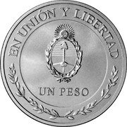 Argentina 1 Peso (40th Anniversary of the Restoration of Democracy) REPÚBLICA ARGENTINA 1983-2023 RESTAURACIÓN DE LA DEMOCRACIA coin obverse Argentina 1 Peso (40th Anniversary of the Restoration of Democracy) REPÚBLICA ARGENTINA 1983-2023 RESTAURACIÓN DE LA DEMOCRACIA coin obverse